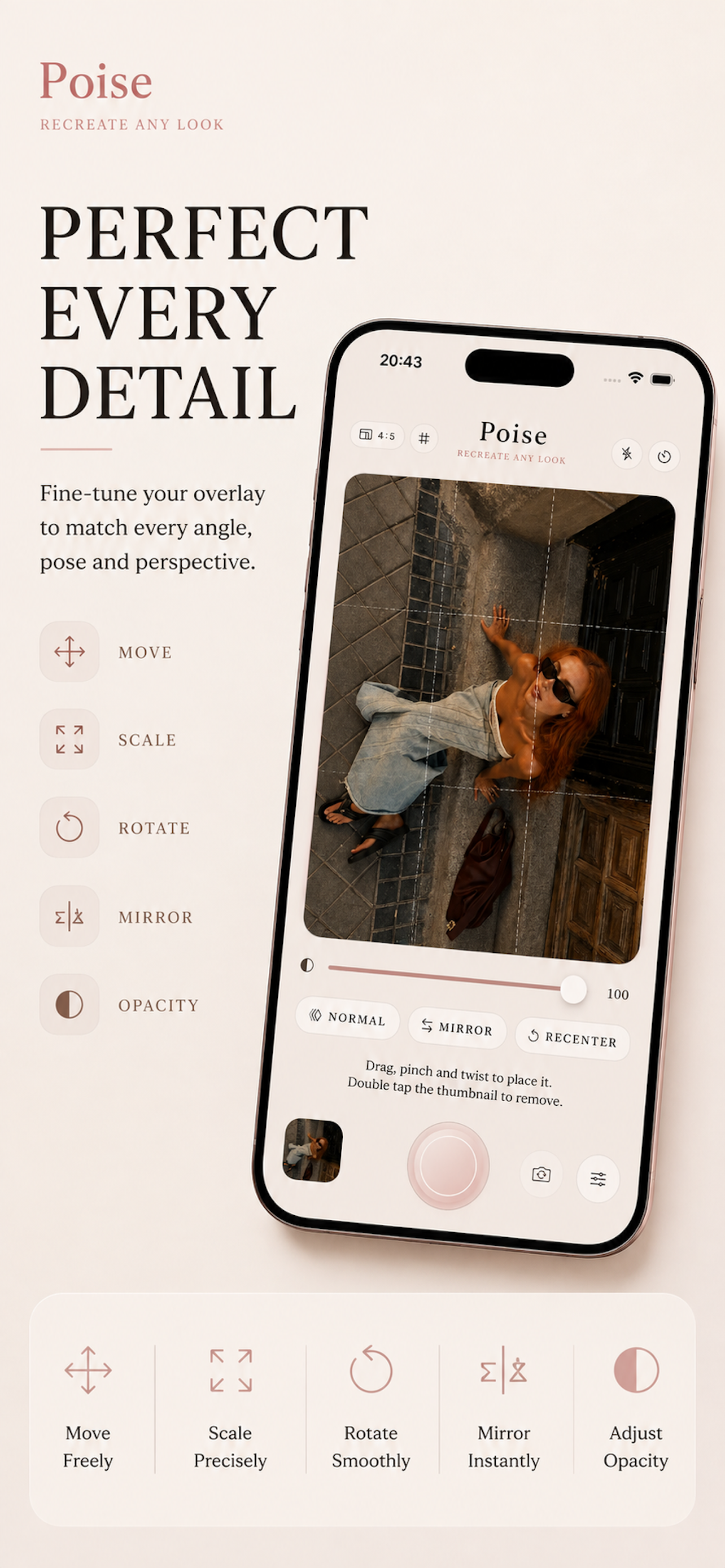 Poise mobile camera screen